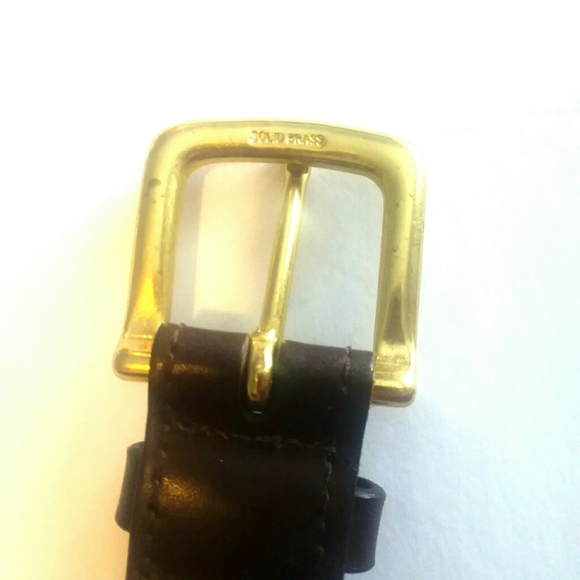 VINEYARD VINES Navy & Brown Brass Buckle Belt - Picture 4 of 7
